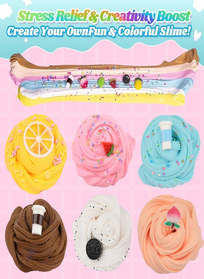 Keemanman 6 Pack Butter Slime Kit for Girls, Kids Slime, Toys for Ages 6-8 8-13 Girls Boys, Cool Girl Birthday Gifts Party Favors Cute Stuff Stocking Stuffers for 4 5 7 9 10 11 12 Year Old - Image 2